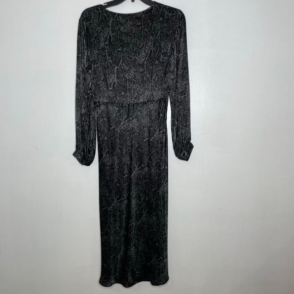 Rails Black Marble Print Long Sleeve Midi Dress Size M Women's NEW - Picture 8 of 10